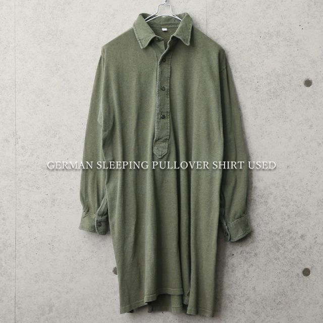実物 USED ドイツ軍 スリーピング プルオーバーシャツ オリーブ【キャンペーン対象外】 軍服 ミリタリーファッション【I】