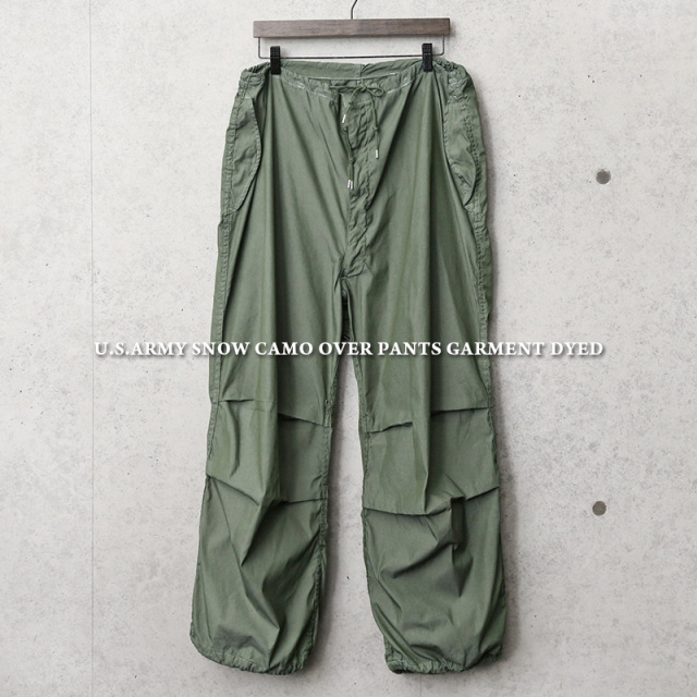 実物 新品 デッドストック 米軍 スノーカモ オーバーパンツ ガーメントダイ OD染め【キャンペーン対象外】【I】ミリタリーファッション 軍服 軍パン
