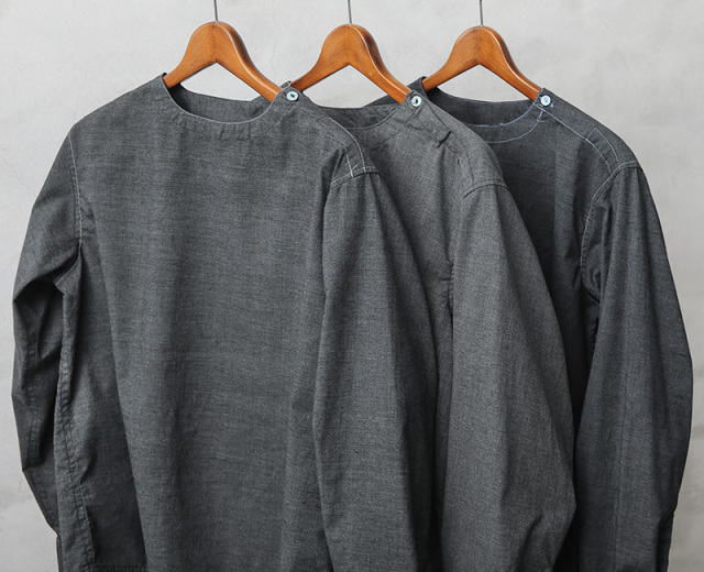 ブラウス シャツ 実物 新品 デッドストック ルーマニア軍 スリーピングシャツ DARK GRAY染め レディース メンズ MILITARY ブラウス シャツ 実物 新品 デッドストック ルーマニア