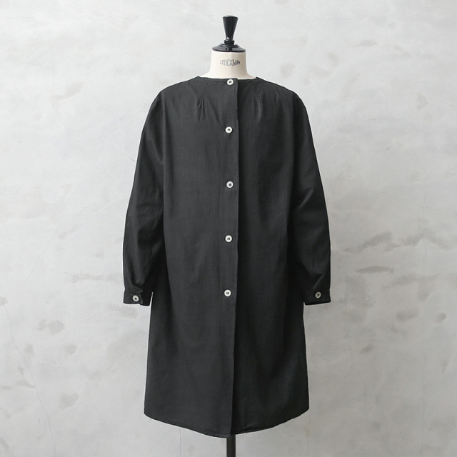 実物 新品 デッドストック ロシア軍 コットン ガウン コート BLACK染め ＃4 フロントボタン 袖ボタン【キャンペーン対象外】【I】ミリタリーファッション 軍服