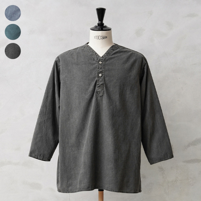 実物 新品 デッドストック ロシア軍 80s ヘンリーネック スリーピングシャツ PIGMENT DYED by GOOD ON【キャンペーン対象外】【I】ミリタリー