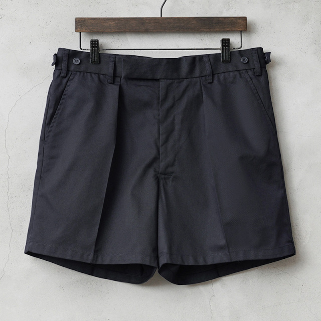 実物 USED イギリス軍 TRI-SERVICE ワンタック ショーツ NAVY【キャンペーン対象外】【I】ミリタリーファッション 軍服 軍パン