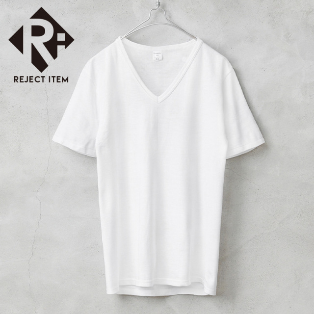 リジェクト 訳あり品 実物 新品 デッドストック フランス軍 Vネック 半袖 Tシャツ ホワイト【キャンペーン対象外】【I】 ミリタリー
