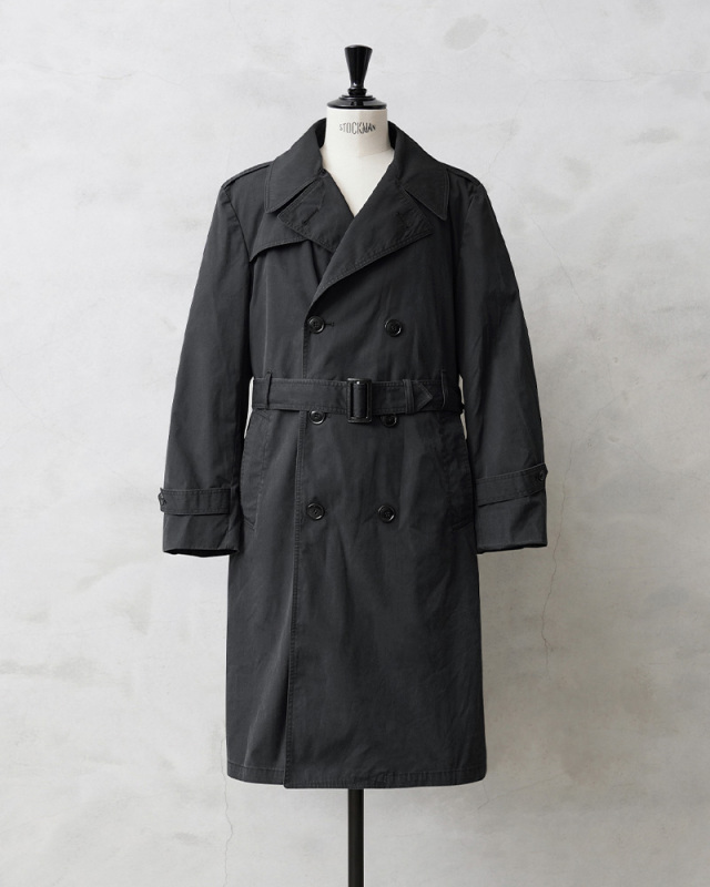 実物 USED 米軍 U.S. NAVY ブラックトレンチコート ライナー付き【42  