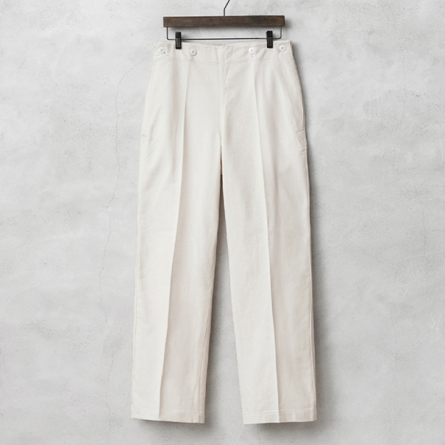 実物 新品 デッドストック ドイツ軍 モールスキン セーラーパンツ オフホワイト【キャンペーン対象外】【I】ミリタリーファッション 軍服