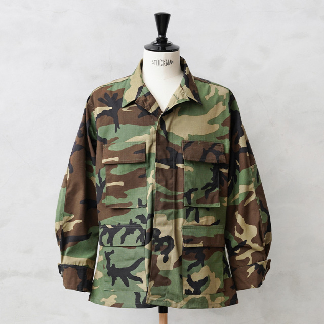 実物 新品 デッドストック 米軍 BDU WOODLAND CAMO ジャケット 後期型 リップストップ【キャンペーン対象外】【I】ミリタリー