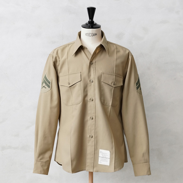 実物 USED 米軍 USMC ロングスリーブ オフィサーシャツ【キャンペーン対象外】【I】ミリタリー