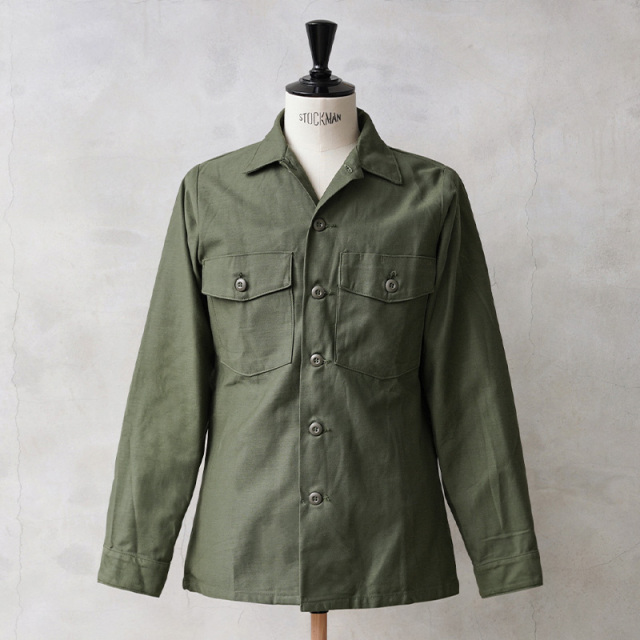 実物 新品 デッドストック 米軍 OG-107 コットンサテン ユーティリティシャツ シャツ袖【キャンペーン対象外】【I】ミリタリー
