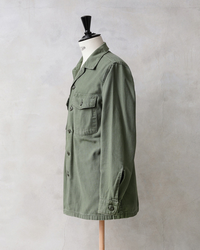 実物 USED 米軍 OG-107 コットンサテン ユーティリティシャツ