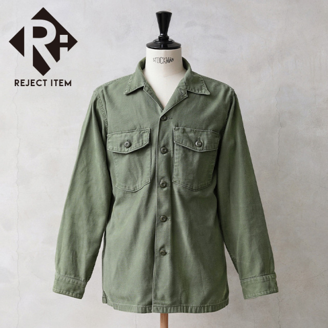 リジェクト 訳あり品 実物 USED 米軍 OG-107 コットンサテン ユーティリティシャツ シャツ袖【キャンペーン対象外】【I】 ミリタリー