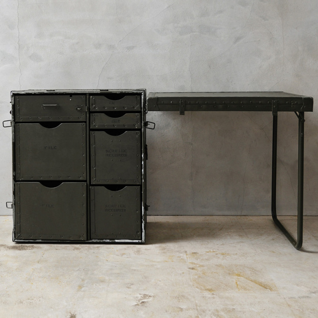 週末値下】米軍放出品 USヴィンテージ 片袖デスク - 事務机・学習机 