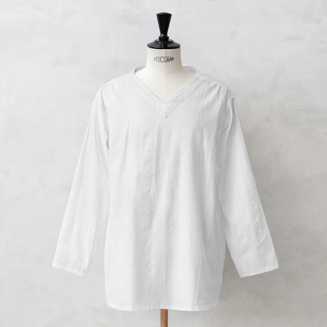 ☆今だけ15%OFF☆実物 新品 デッドストック ロシア軍 80s Vネック スリーピングシャツ ホワイト【キャンペーン対象外】【I】ミリタリー