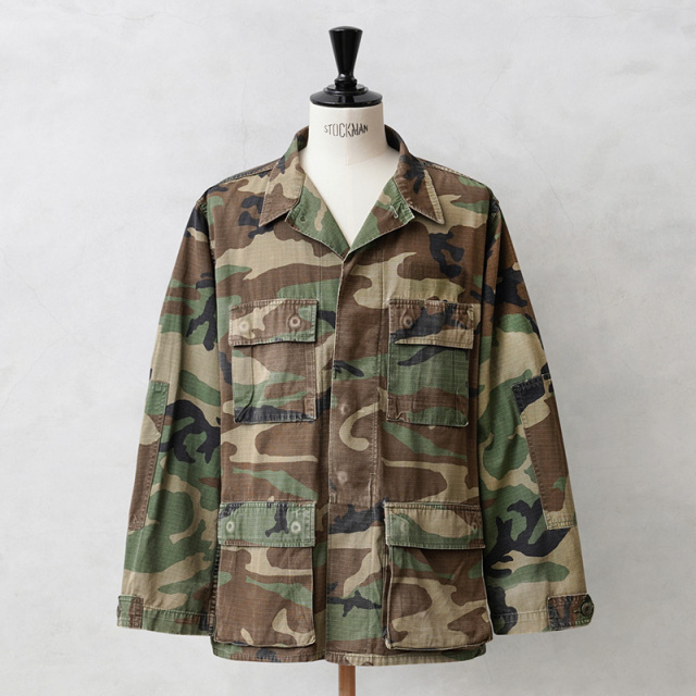 実物 USED 米軍 BDU WOODLAND CAMO ジャケット 中期型 リップストップ【キャンペーン対象外】【I】ミリタリー