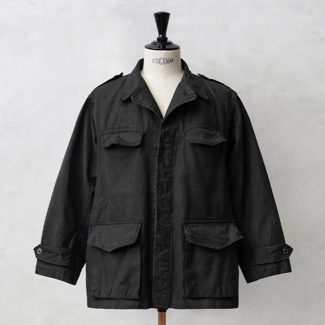 実物 USED フランス軍 M-47 フィールドジャケット 前期型 コットン製 #1 BLACK染め【キャンペーン対象外】【I】ミリタリー