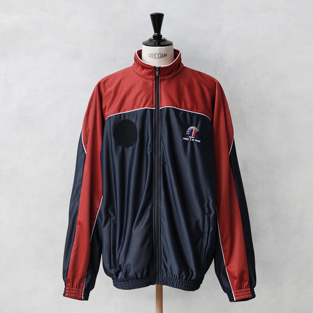 実物 新品 デッドストック フランス軍 ARMEE DE TERRE トラックジャケット レッド×ネイビー / トレーニングジャケット【キャンペーン対象外】【I】ミリタリー
