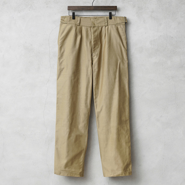 実物 新品 デッドストック イタリア軍 60s ヴィンテージ コットンサテン ホスピタル ワークパンツ フロントホック【キャンペーン対象外】【I】ミリタリー