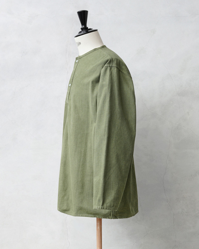 ロシア軍 70s ヘンリーネック スリーピングシャツ NAVY染め 実物 新品 デッドストック ロシア軍 70s ヘンリーネック