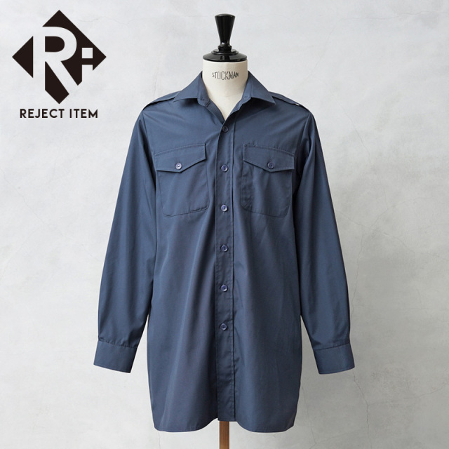 リジェクト 訳あり品 実物 USED イギリス軍 ROYAL AIR FORCE（RAF）MID BLUE ロングスリーブ オフィサーシャツ【キャンペーン対象外】【I】 ミリタリー