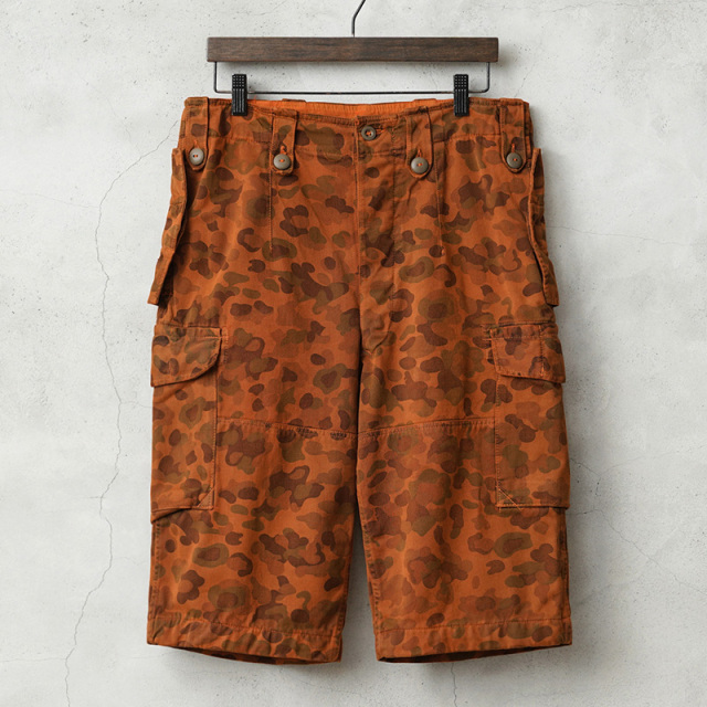 実物 USED オーストリア軍 リメイク ピードットカモ カーゴショーツ ORANGE染め【キャンペーン対象外】【I】ミリタリー
