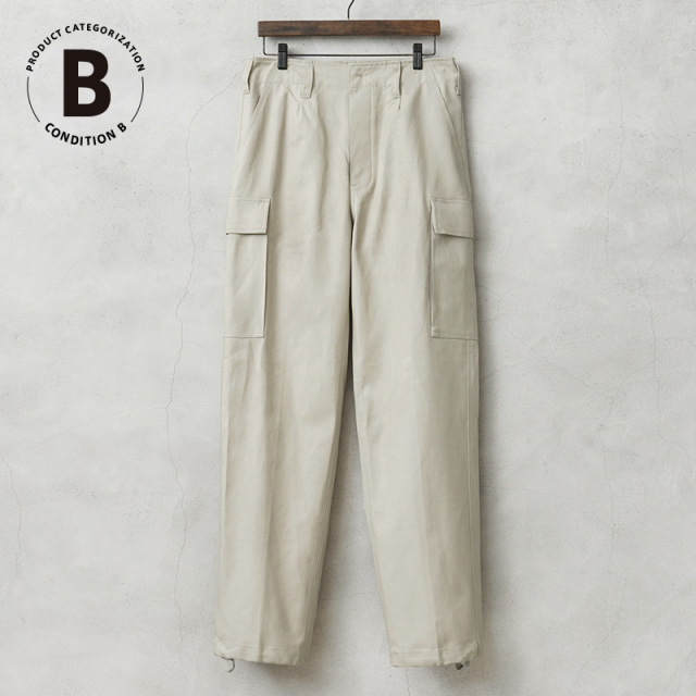 実物 新品 デッドストック ドイツ軍 モールスキン カーゴパンツ オフホワイト コンディションB【キャンペーン対象外】【I】ミリタリー