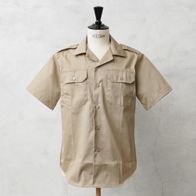 実物 新品 デッドストック 米軍 70～80’s ショートスリーブ チノシャツ TAN445【キャンペーン対象外】【I】ミリタリー