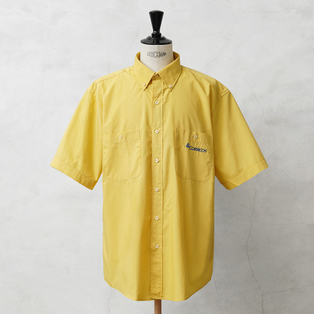 ☆今だけ15%OFF☆実物 新品 デッドストック スペイン Correos コレオス ショートスリーブ ボタンダウンシャツ イエロー【キャンペーン対象外】【I】ミリタリー
