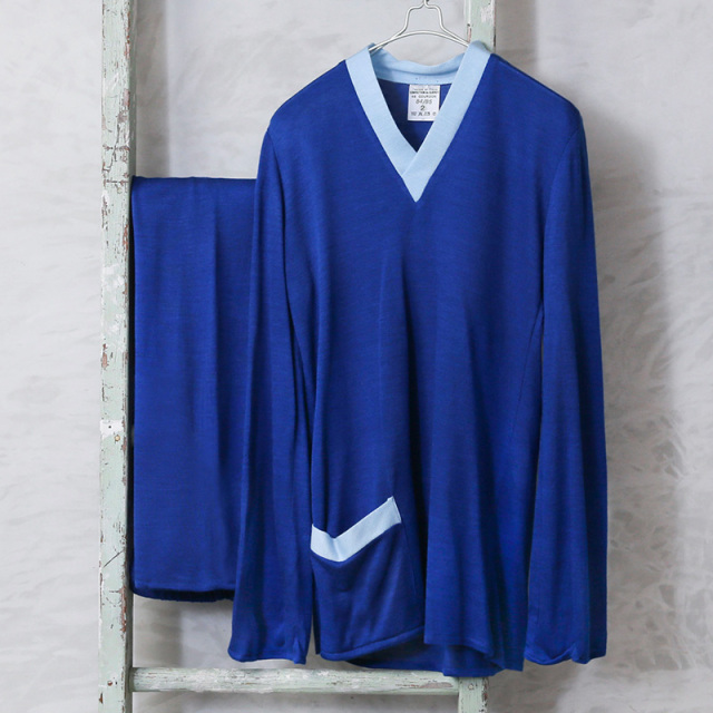 実物 新品 デッドストック フランス軍 ブルー パジャマ セット【キャンペーン対象外】【I】ミリタリー