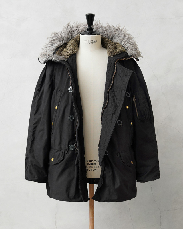 希少 実物 USED 米軍 軍物 N-3Bフライトジャケット DEEP BLACK染め 