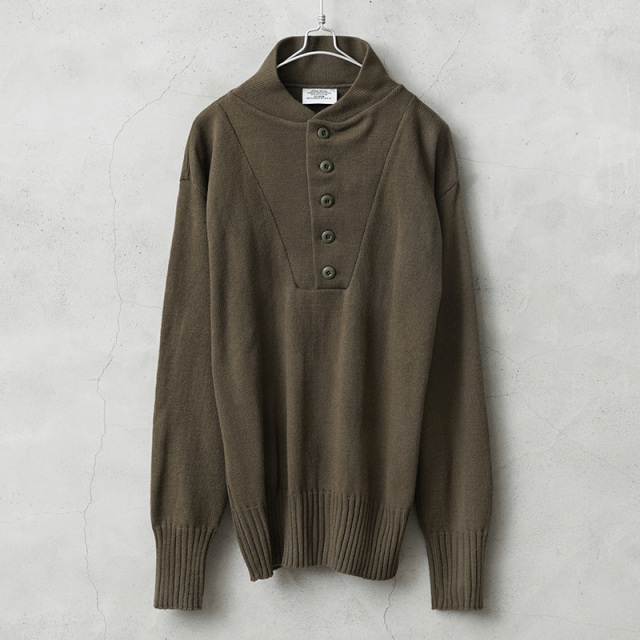 実物 新品 デッドストック 米軍 5ボタン ヘンリーネック セーター【キャンペーン対象外】【I】ミリタリー