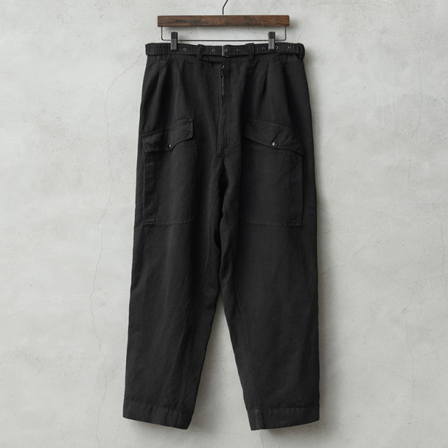 実物 新品 デッドストック イタリア軍 AIR FORCE グレー ワークパンツ BLACK染め【キャンペーン対象外】【I】ミリタリー