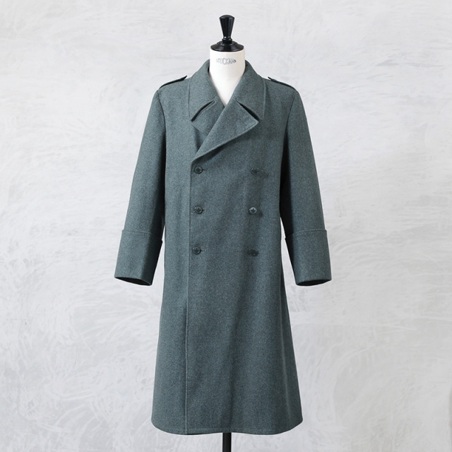 ☆今だけ15%OFF☆実物 USED スイス軍 後期型 ブルーグレー ウール ロングコート / グレートコート【キャンペーン対象外】【I】ミリタリー