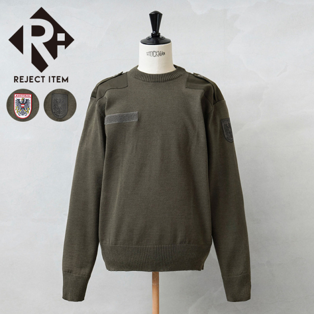 リジェクト 訳あり品 実物 新品 デッドストック オーストリア軍 コマンドセーター WHITE&BLACK PATCH オリーブブラウン【キャンペーン対象外】【I】 ミリタリー