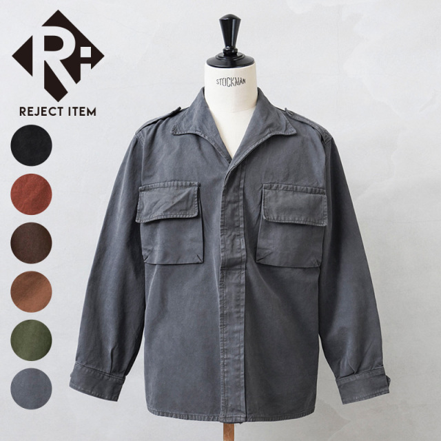 リジェクト 訳あり品 実物 USED スペイン軍 M-67 フィールド プルオーバーシャツ コットンツイル OVER DYED【キャンペーン対象外】【I】 ミリタリー
