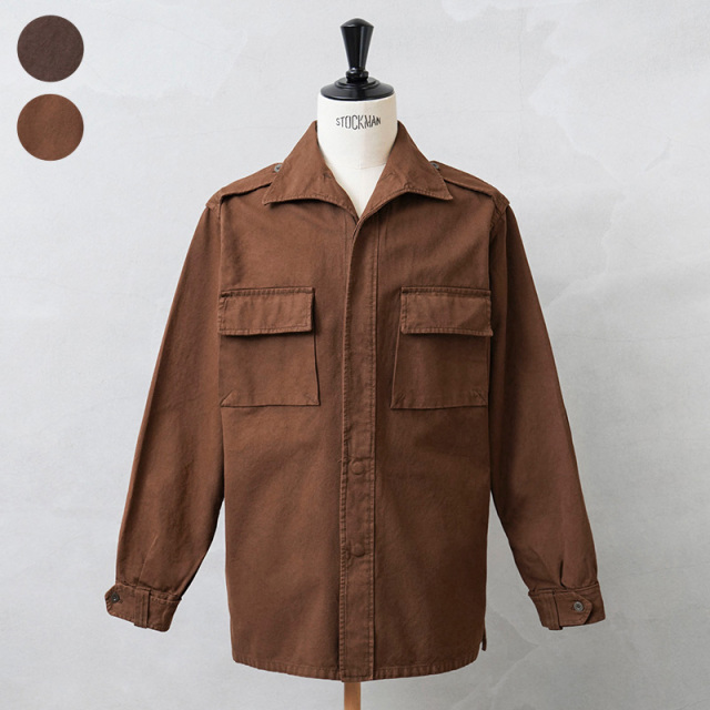 実物 USED スペイン軍 M-67 コンバットシャツ コットンツイル OVER DYED / シャツジャケット【キャンペーン対象外】【I】ミリタリー
