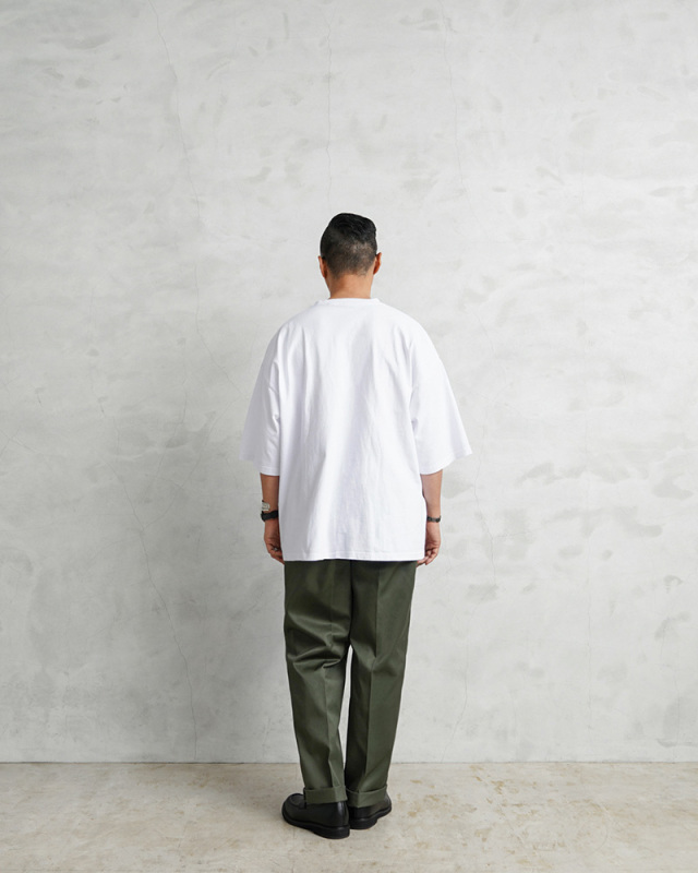 24ss OUTIL アシンメトリー トラウザー ワンタック ツータック パンツ crewre online shop / アシンメトリーツータックパンツ