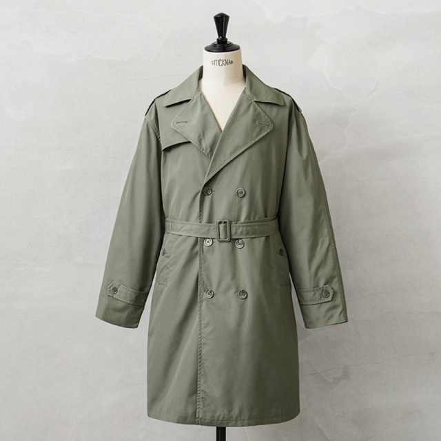 ☆今だけ15%OFF☆実物 新品 デッドストック フランス軍 オフィサー トレンチコート カーキオリーブ【キャンペーン対象外】【I】ミリタリー