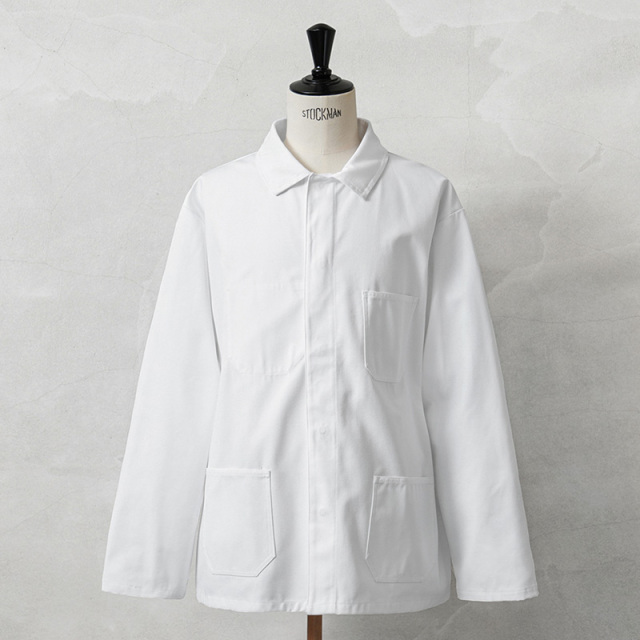 実物 新品 デッドストック ベルギー軍 HEAVY TWILL ホワイト ワークジャケット【キャンペーン対象外】【I】ミリタリー