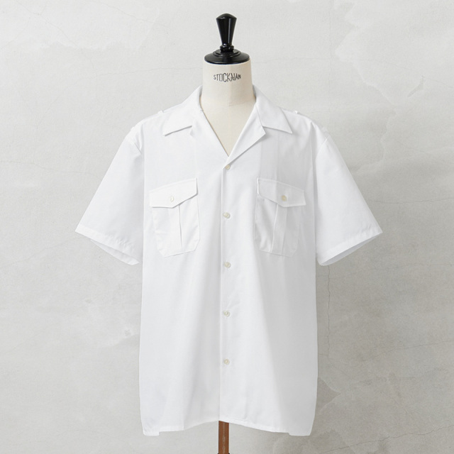 実物 新品 デッドストック フランス軍 MARINE NATIONALE ショートスリーブ ホワイト シャツ / フランス海軍【キャンペーン対象外】【I】ミリタリー