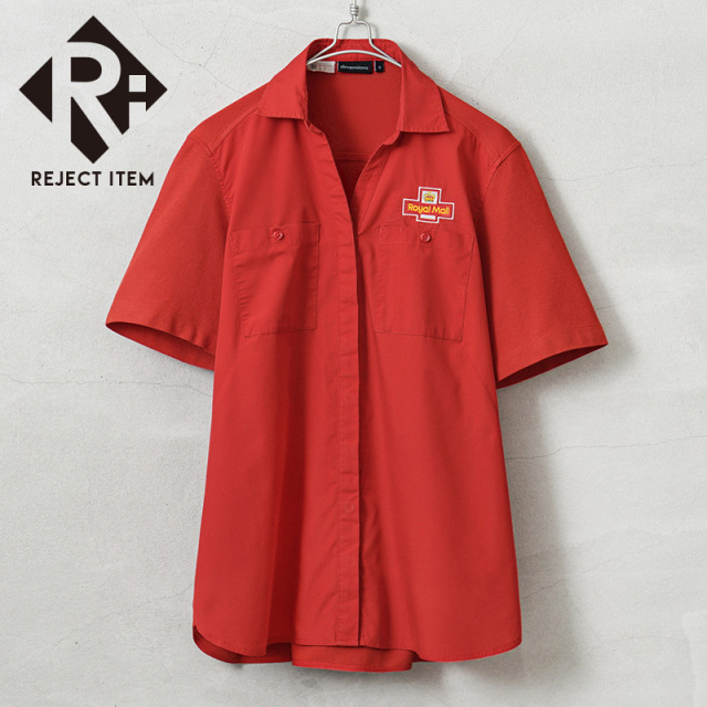 リジェクト 訳あり品 実物 USED イギリス ROYAL MAIL ロイヤルメール S/S オープンカラーシャツ RED【キャンペーン対象外】【I】 ミリタリー