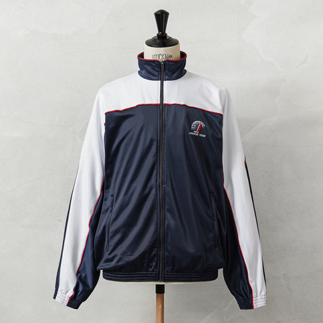 ☆今だけ15%OFF☆実物 USED フランス軍 ARMEE DE TERRE トレーニングジャケット ホワイト×ネイビー バックプリントなし【キャンペーン対象外】【I】ミリタリー