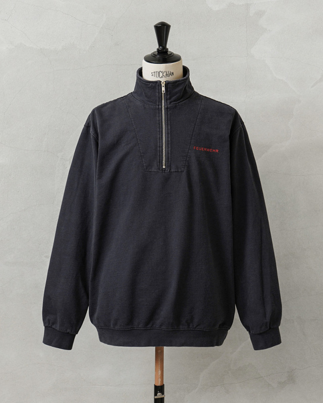 実物 USED ドイツ軍 FIRE BRIGADE ハーフジップ スウェット