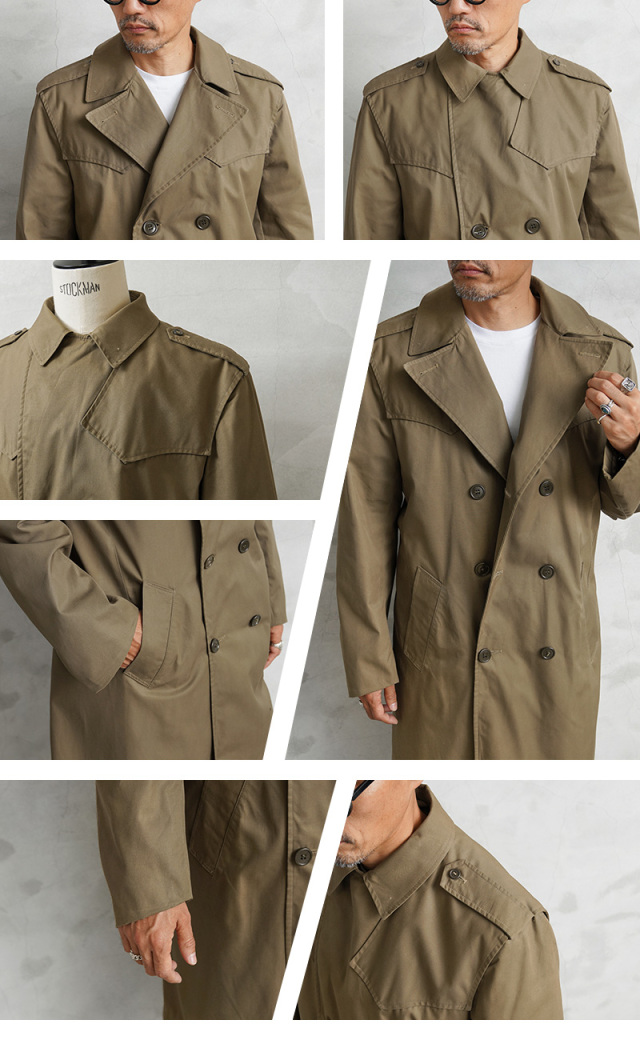 実物 USED イタリア軍 E.I. トレンチコート カーキ ライナーなし  