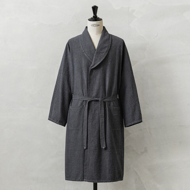 Fashion Seal Healthcare社製 MEDICAL シアサッカー ショールカラー ローブ コート GRAY染め【キャンペーン対象外】【I】