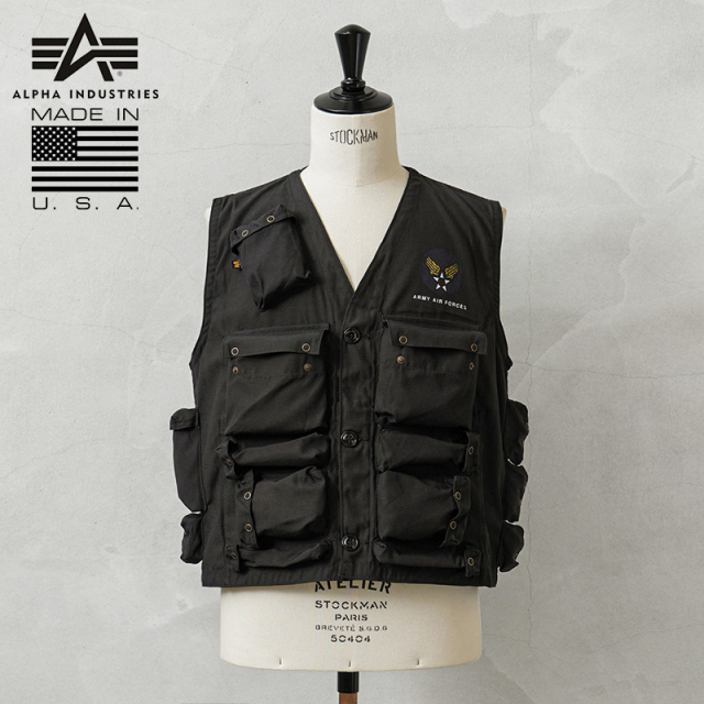 ALPHA アルファ デッドストック MADE IN USA C-1 サバイバル ベスト BLACK【キャンペーン対象外】【I】