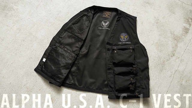 ALPHA アルファ デッドストック MADE IN USA C-1 サバイバル ベスト BLACK 