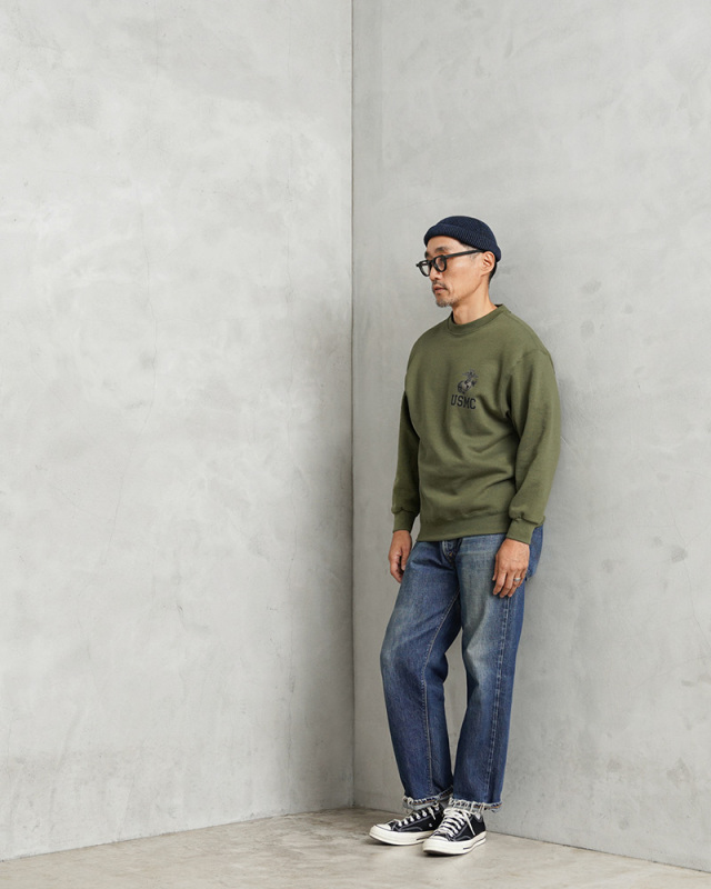 女性に人気！ 実物 新品 USMC スウェットシャツ U.S.M.C. 米軍 デッドストック トップス
