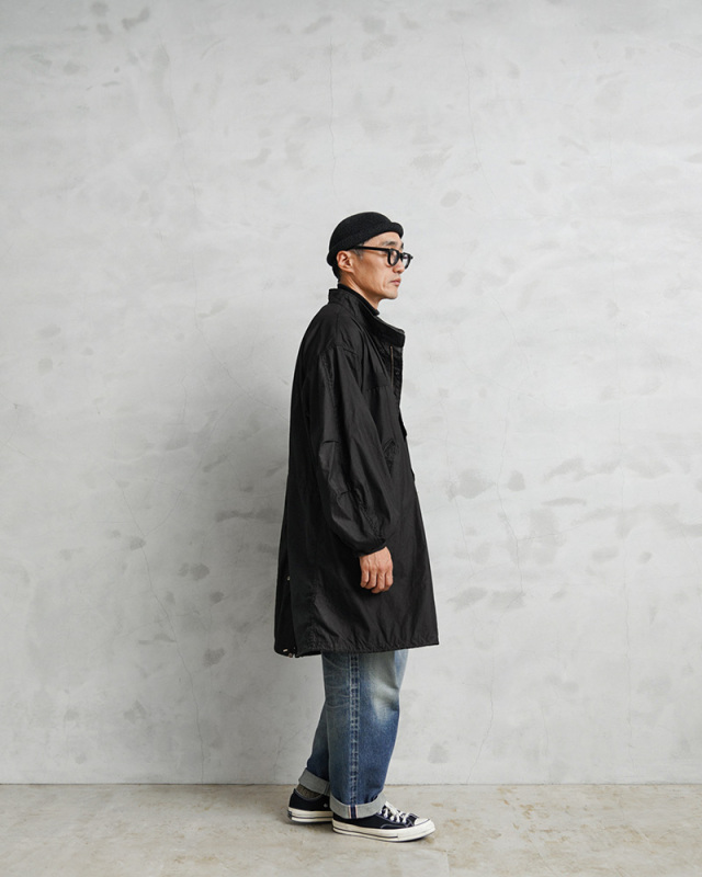 エンリコドマーニ コート ジャンバー 黒 フリルカラー モッズコート  