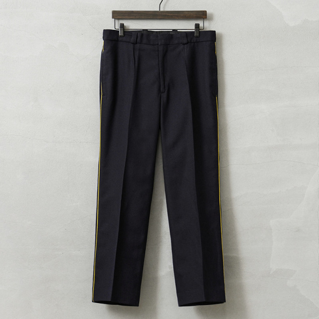 実物 USED フランス軍 ALPINE HUNTER イエロー サイドライン ワンタック ウール トラウザーズ【キャンペーン対象外】【I】ミリタリー