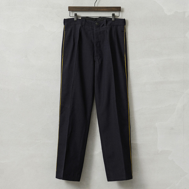 ☆今だけ15%OFF☆実物 USED フランス軍 ALPINE HUNTER イエロー サイドライン ツータック ウール トラウザーズ【キャンペーン対象外】【I】ミリタリー