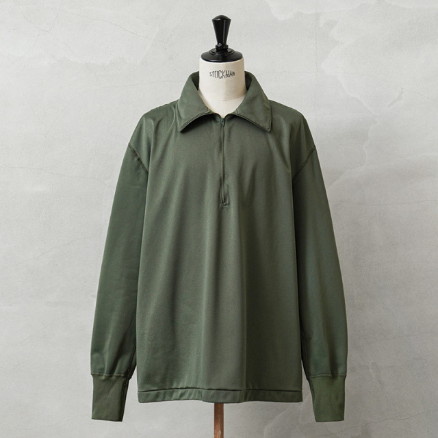 実物 新品 デッドストック 米軍 ハーフジップ スリーピングシャツ 後期型 OD【キャンペーン対象外】【I】ミリタリー